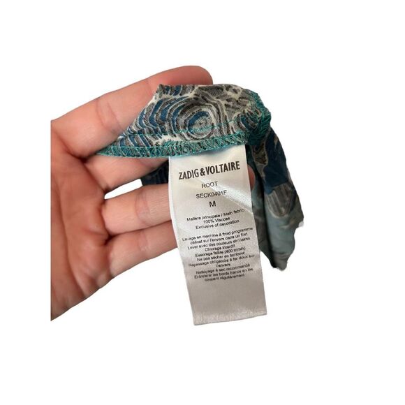 Zadig and Voltaire Root V-Neck Asymmetrical Multicolored Teal Dress Size M - Picture 7 of 12